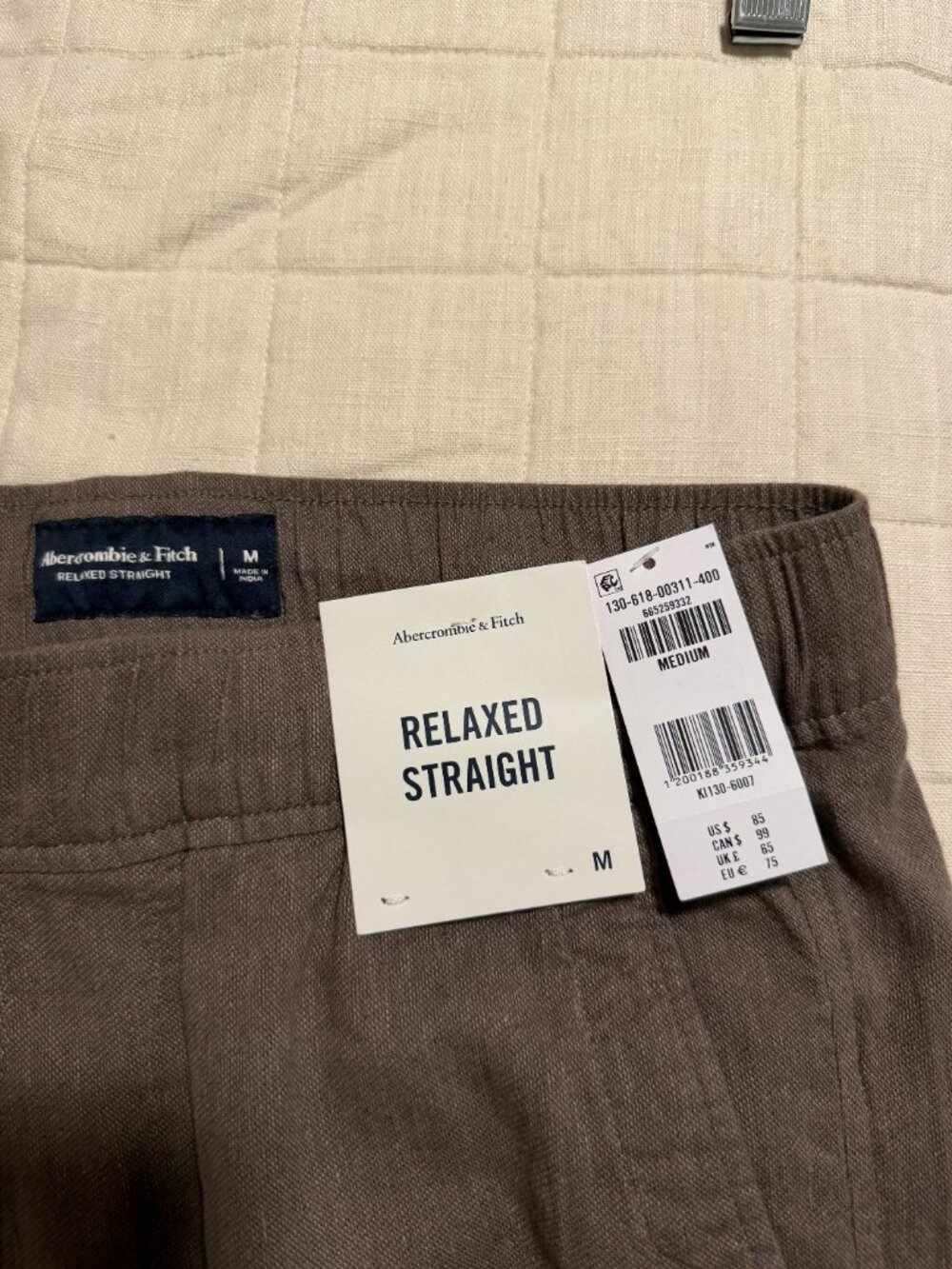 Abercrombie Linen Blend Relaxed Pants, size M - NWT - Picture 2 of 8